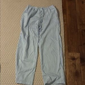 Blue and White Striped Pants